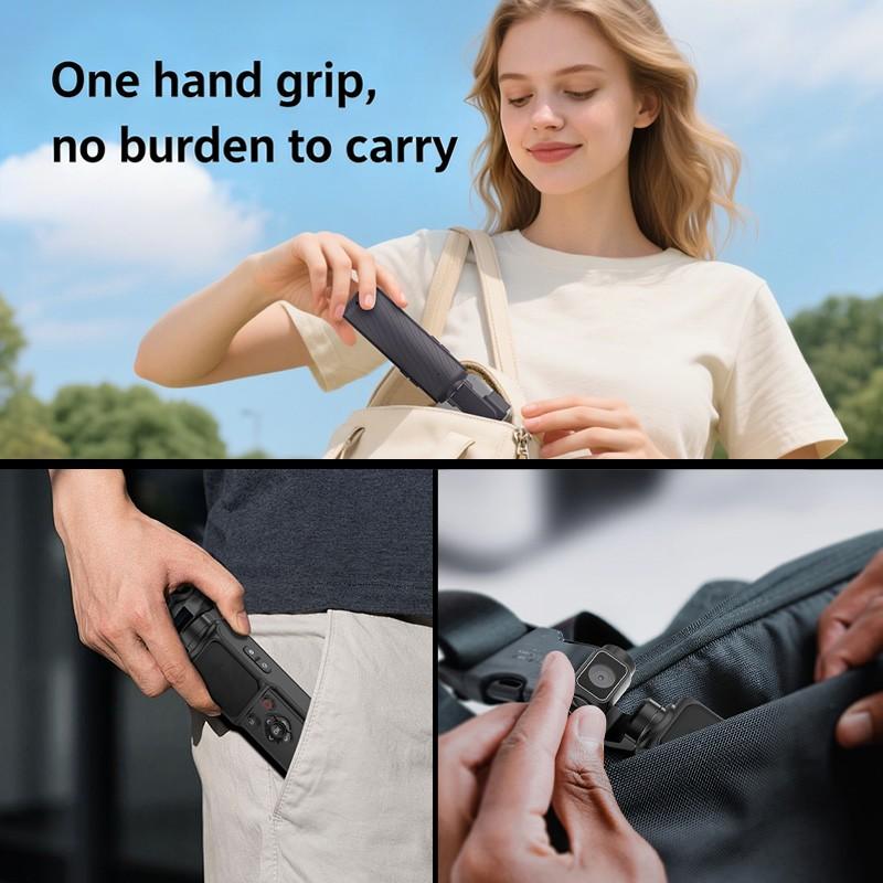 Ourlife At-M105 Camera with 32GB Memory Card, 1 Inch Cmos 4K Video, Three-Axis Gimbal Stabilizer, Fast Focus, Face Recognition, Portable Camcorder