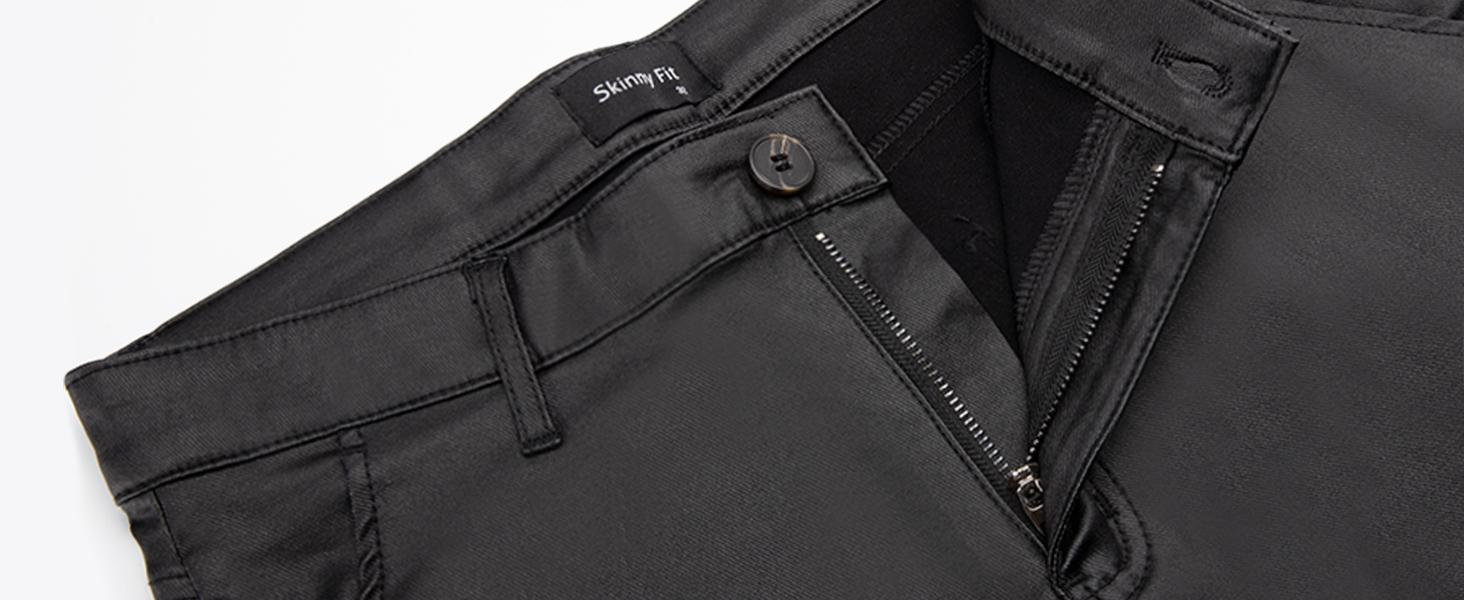 GINGTTO Mens Slim Fit Pants Stretch Pu Faux Leather Motorcycle Biker Pants GINGTTO Mens Slim Fit Pants Stretch Pu Faux Leather Motorcycle Biker Pants