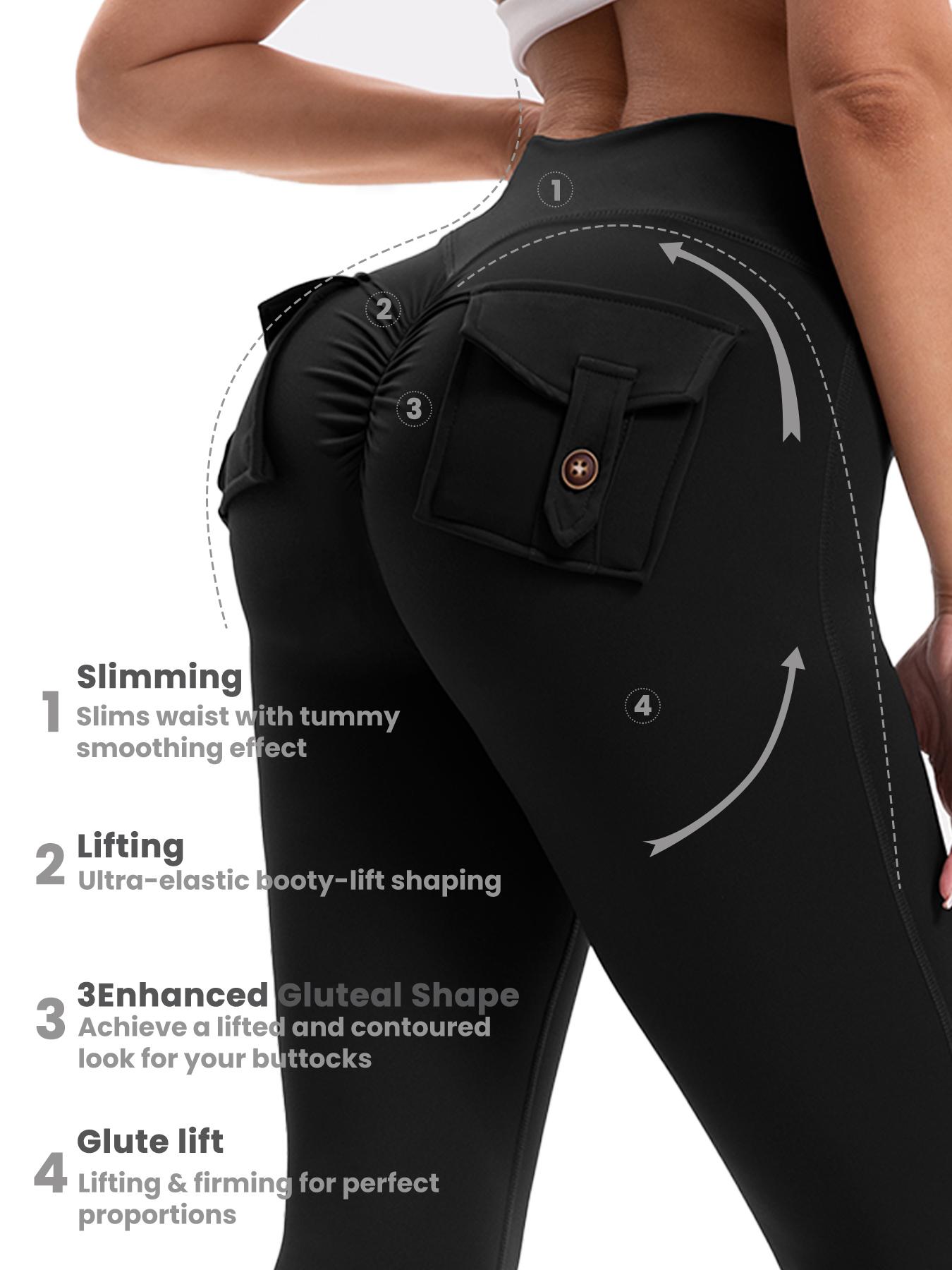 3PCS Women's High-Waisted Boot Style Carved Pleated Buttocks Flare Leggings Stretch Training And Fitness Flared , Super Comfortable Daily Pants shapewear leggings Gym Exercise Leggings