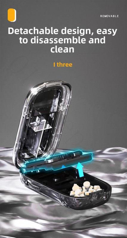 Pill Cutter Splitter - Multi-Pill Cutting Tool featuring Adjustable Parts, Fits Small & Tiny Pills | Clean Splits for Vitamins & Supplements | ABS+PC Material featuring Safe Hidden Cutting Edge & Easy Use