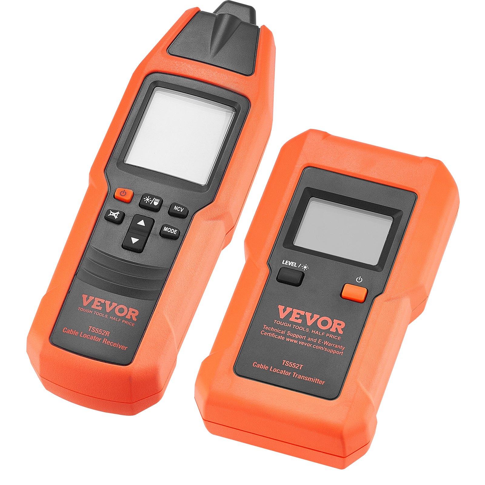 VEVOR Subterranean Wire Tracker, Up to 3 FT Detection Depth, Voltage Range 12-600V, Circuit and Line Break Locator, Extends to 6561 FT for Underground Pipes, Electric Fencing, Hidden Wires