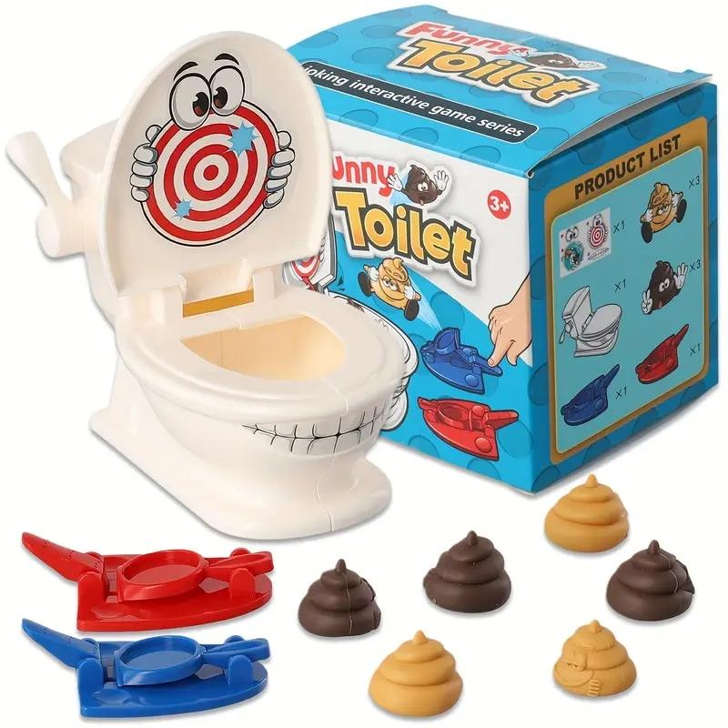 Poop Gaming Set Poop Shooting Game Set for Kids, Includes Toilet, 2 Launchers & 6 Soft ...