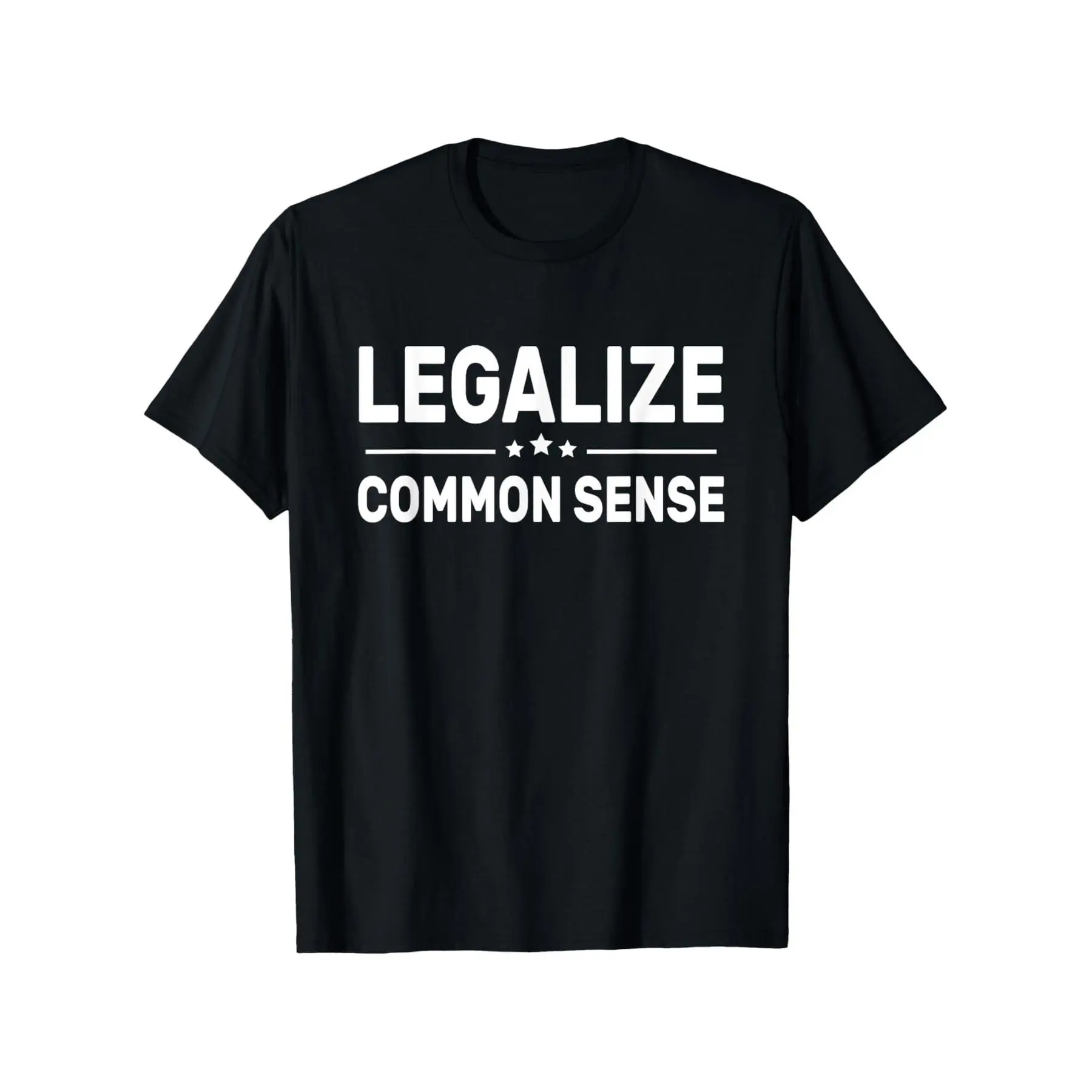 Men's Polyester Legalize Common Sense Funny Slogan T-Shirt - Retro Humor Text Graphic Crew Neck, Comfortable All Season Casual Top, Machine Washable Sports Apparel for Everyday Outfits & Gifting, Multi-Size