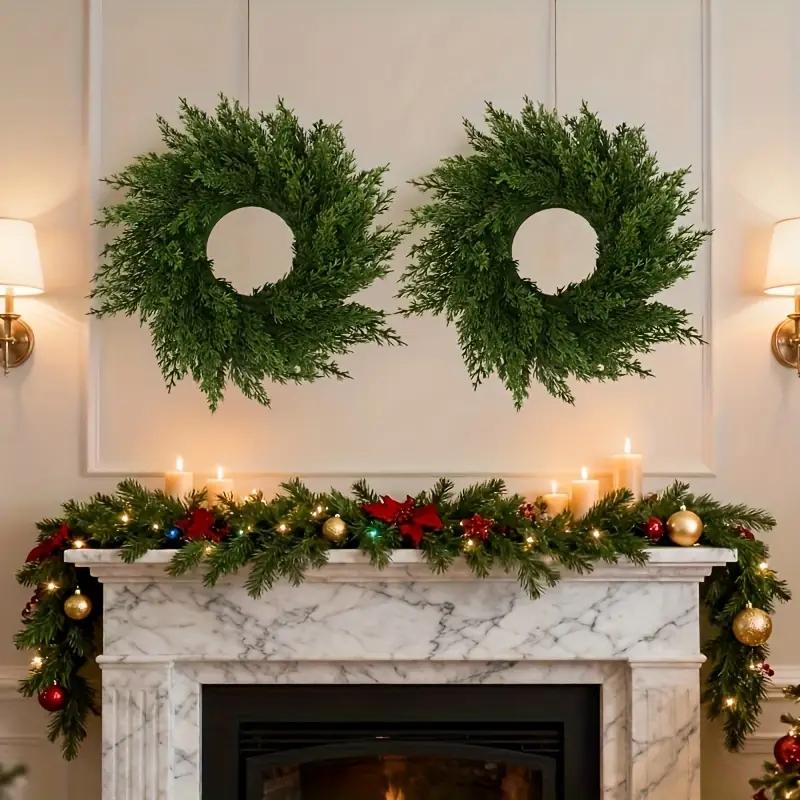 2pack Christmas Berry Pine Wreath, Artificial Norfolk Spruce, Indoor/outdoor Decoration, Perfect for Doors, Walls, Windows, Porches 2pack Christmas Berry Pine Wreath, Artificial Norfolk Spruce, Indoor/outdoor Decoration, Perfect for Doors, Walls, Windows, Porches