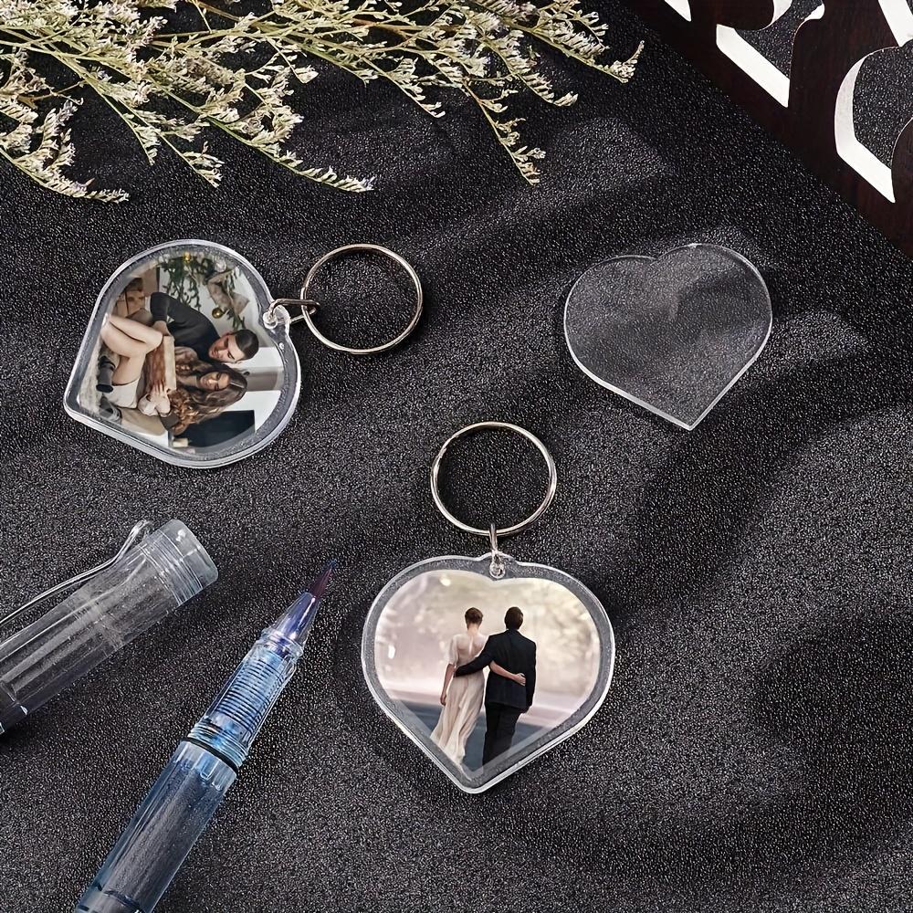 Acrylic Heart Keychain Set, Personalized Image, Perfect Gift for Valentine's Day, Birthday, Anniversary, Durable Material, Unique Accessory