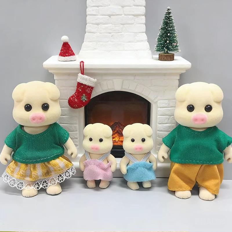 Animal Family Sculptures, Movable Arms and Legs, Home Decor Items, Tabletop Decoration Pieces, Casual Style, Not Plated