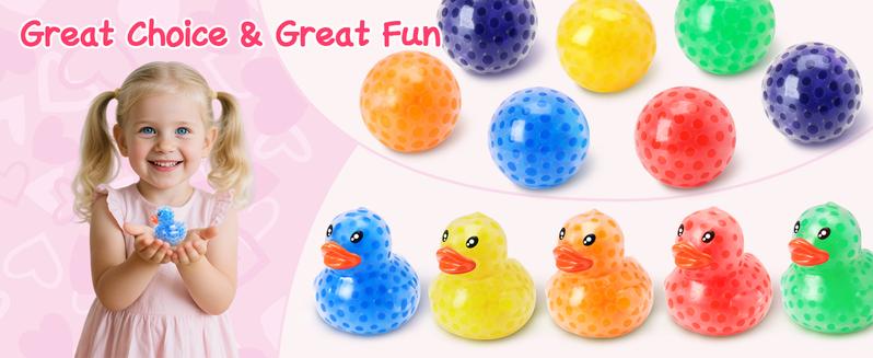 22/30/46PCS 22PCS Stress Ball for Kids, Cute Duck Stress Ball Multicolor Squeeze Balls Stress Relief Fidget Toys Ease Anxiety Sensory Stress Balls School Goody Bag Stuffers Party Favor Gifts Toy Boys Girls
