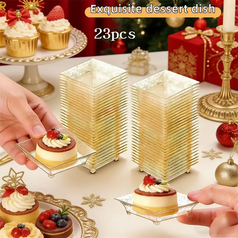 23pcs Mini Dessert Dishes Set, Plates and Bowls for Birthday Parties, Perfect for Pies and Foam Cakes, Restaurant Use, Valentine's Day Tableware