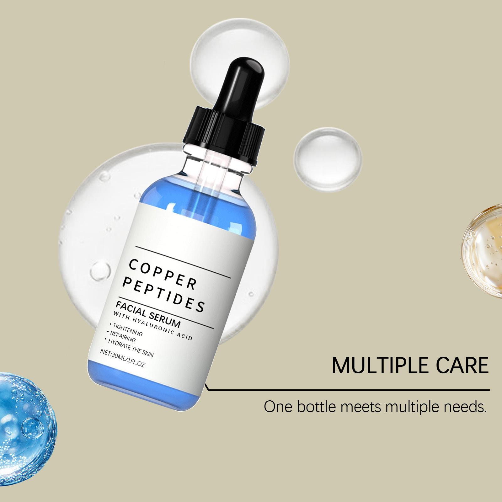Copper Peptides Serum for Face GHK-Cu Peptide Hyaluronic Acid Anti-Aging Facial Serum 1 Fl Oz Copper Peptides Serum for Face GHK-Cu Peptide Hyaluronic Acid Anti-Aging Facial Serum 1 Fl Oz
