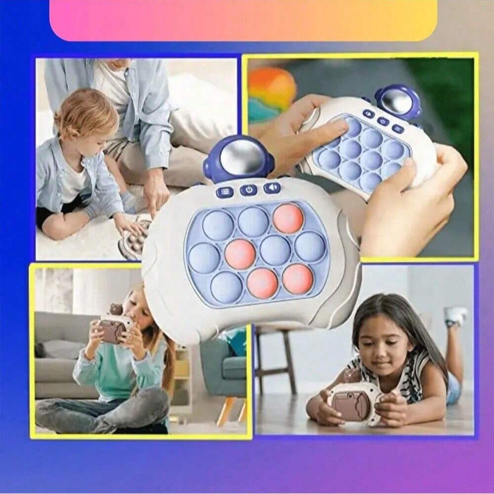 New Original Fast Press Game Machine Bear Fingertip Bubbles Electronic Jump Game 4 Modes Lightweight Stress Relief Fidget Toy Gift