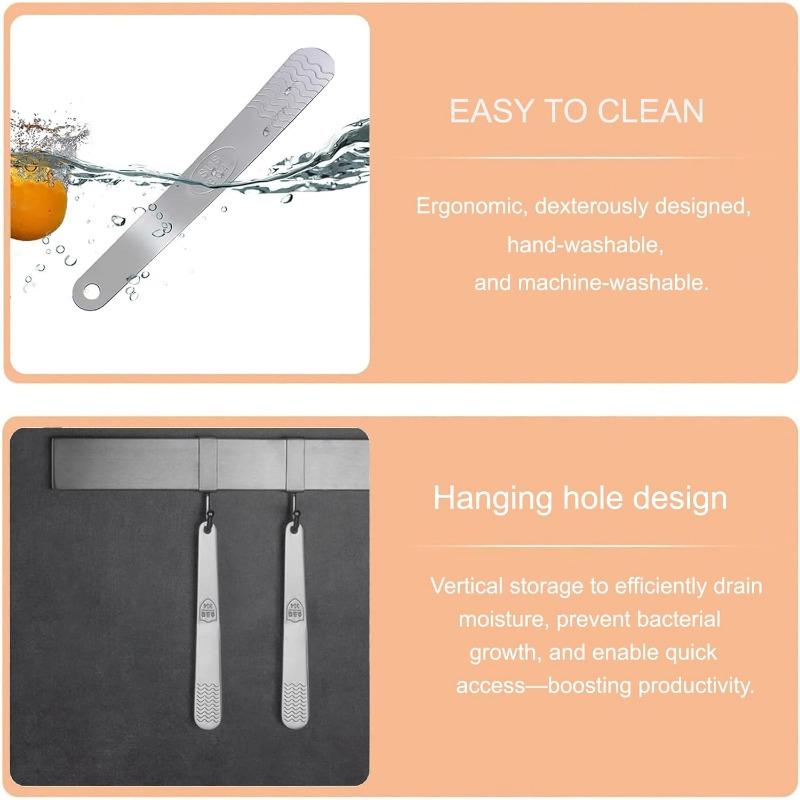 1/2Pcs 304 Stainless Steel Dumpling Filling Spoon Anti-Slip Wave Pattern Stuffing Scoop Household Bun Wonton Filler Mixing Tool