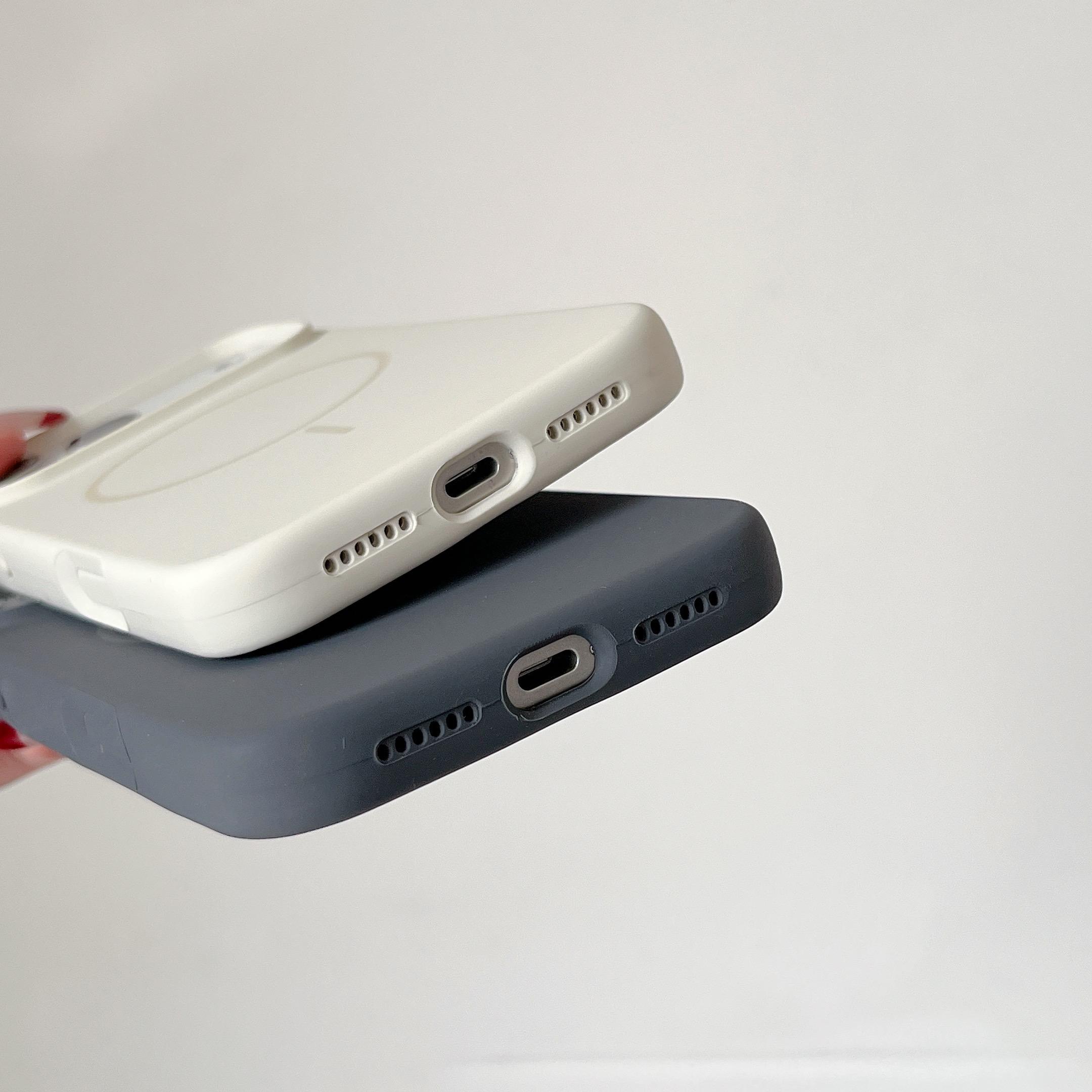 Orange thin circle magnetic suction camera button, all-inclusive, suitable for Apple 17promax mobile phone case, liquid silicone iPhone17 r skin feeling 17pro simple solid color, soft waxy 17 large holes 16