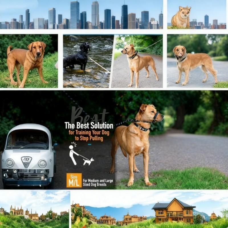 Adjustable Dog Muzzle with Handle, Safe Pet Muzzle for All Sizes