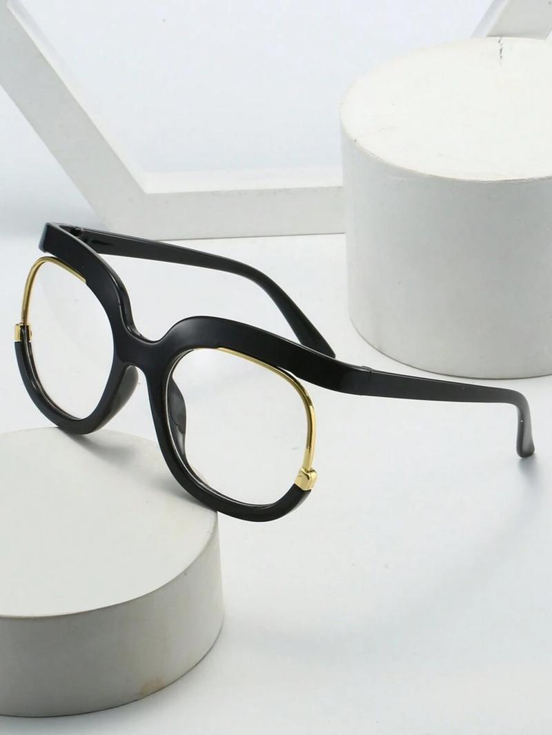 Unisex Vintage Cat Eye Frame Eyeglasses, Trendy Casual Eyeglasses for Everyday Use, High Quality Eyeglasses, Fashion Accessories for Outdoor Activities