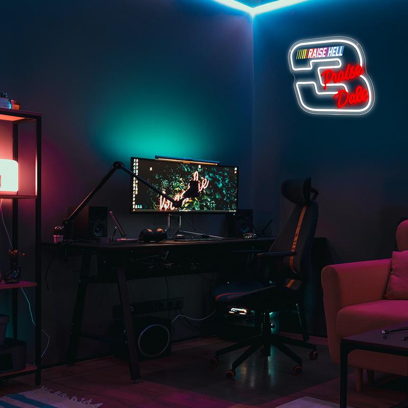 Printed Racing Sign Wall-Mounted Decoration LED Neon Light, LED Signs, Neon Accent Lights, USB Powered, Adds Illuminated Decoration to Racetracks and Racing Clubs, Surprise Christmas Gift for Racing Enthusiasts