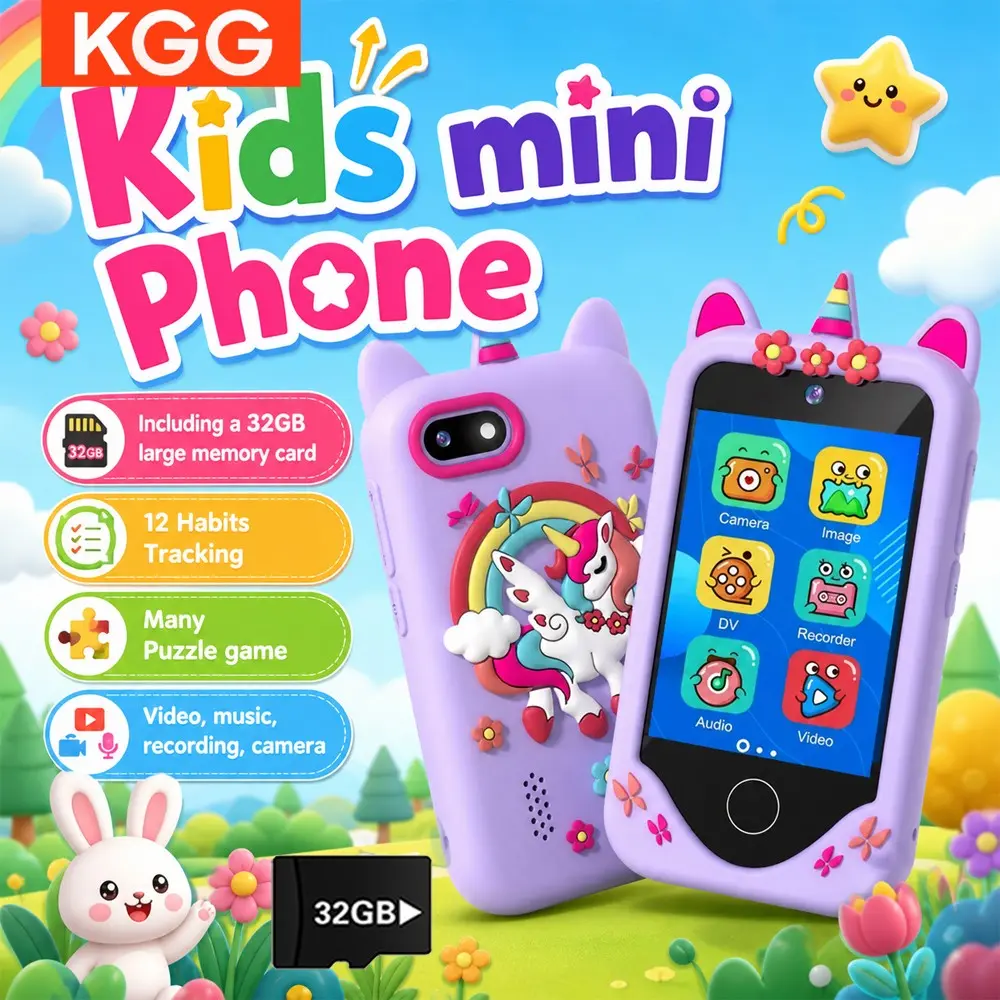 KGG Smart Phone, Student Smart Phone, Funny Learning Education Tool, Smart Music Game Player, Alarm Clock Calculator Flashlight Dual Camera Phone