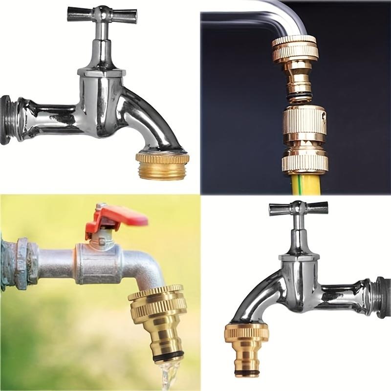 3 Pair Brass Quick Connectors, Suitable for 1/2 and 3/4 Inch Garden Hose Connections, Male and Female Fittings Accessories, Garden Hose Quic Connectors, Water Pipe Connectors, Garden Fast Connectors