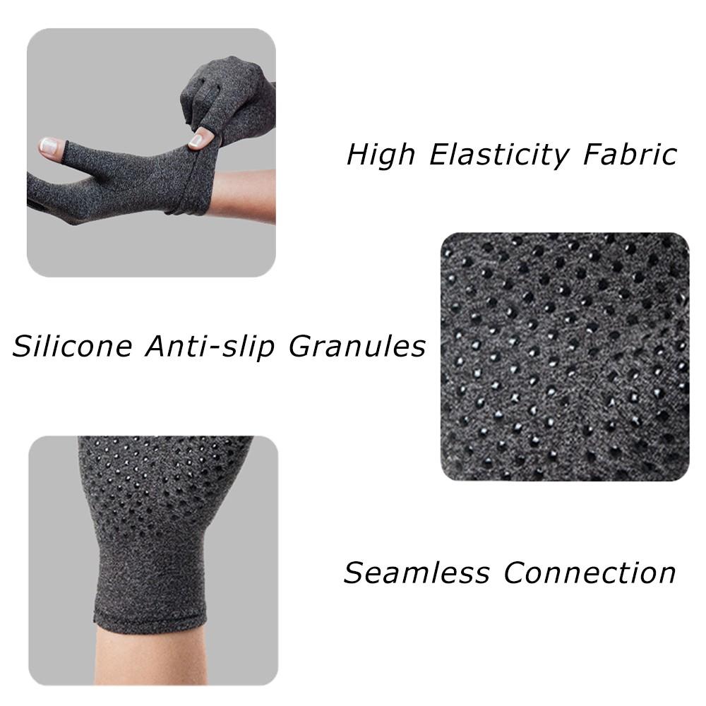 Half-Finger Arthritis Gloves, Compression Support Breathable Material Silicone Palm Anti-Slip, Ideal for Daily Wear, Office Commute, Comfortable and Durable, Durable Construction