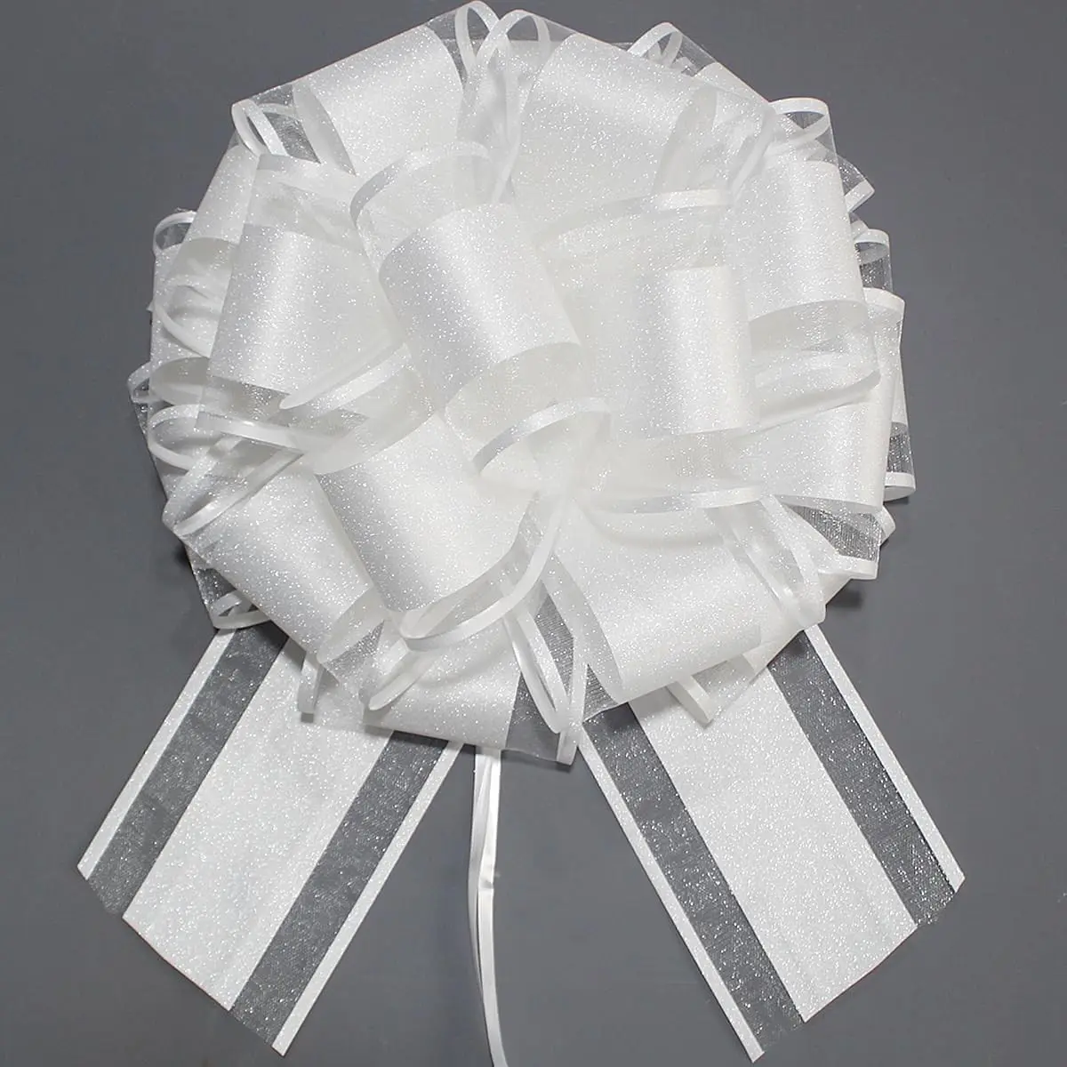 12 Inch Clitter Big Gift Bow,1PC Large White Bow,Giant Bow for Bike,Dining Tables,Parties,Birthdays,Christmas,Valentine's Day,Easter,and other Festivals and Gift Decorations (Clitter White)
