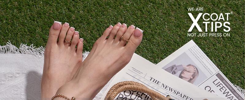 btartboxnails XCOATTIPS Toe Nail Tips - Product only 160pcs  Real Square Pink French Tip Short Toenail Press Ons Fit for Short & Extra Short Toenails Bed,Soft Gel Toe Nail Tips for Women