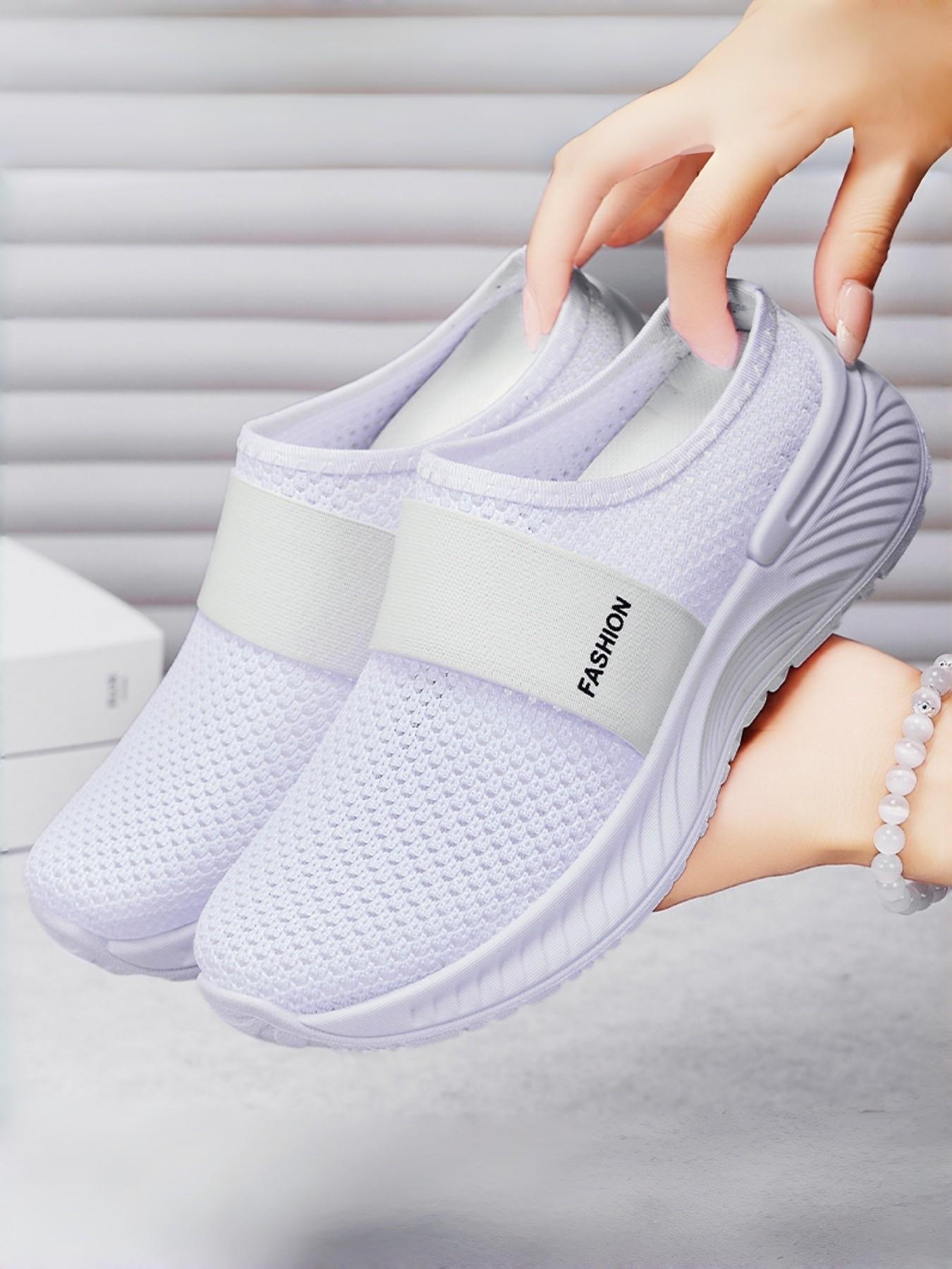 Women's Slip-On Mules for All Seasons, Breathable Mesh Upper, Anti-Slip Thick Sole, Fashion Casual Sandals, Comfortable Walking Shoes