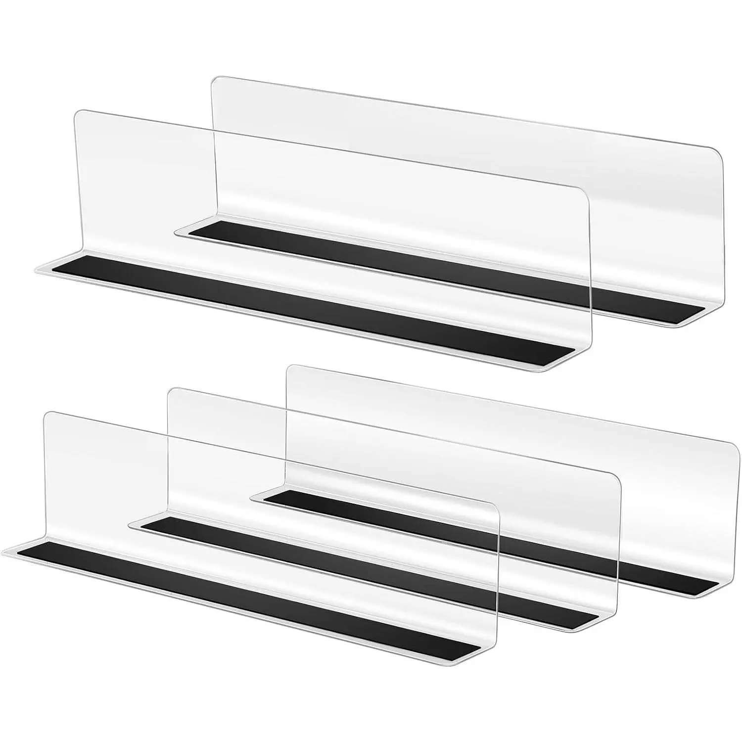 5 Pack Magnetic Shelf Dividers for Metal Shelves, PVC Separators for Supermarket Retail Displays, Compatible Purse, Sweater, Towel Organizer for Home & Pantry, 9.8"