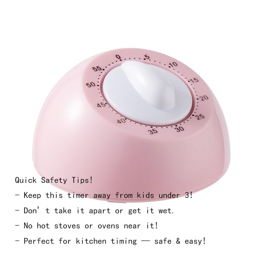 Mechanical Timer Reminder, Eco-Friendly Kitchen Cooking Timer, Kitchen Timers, No Battery Needed, Ideal for Study, Kitchen, and Reminders