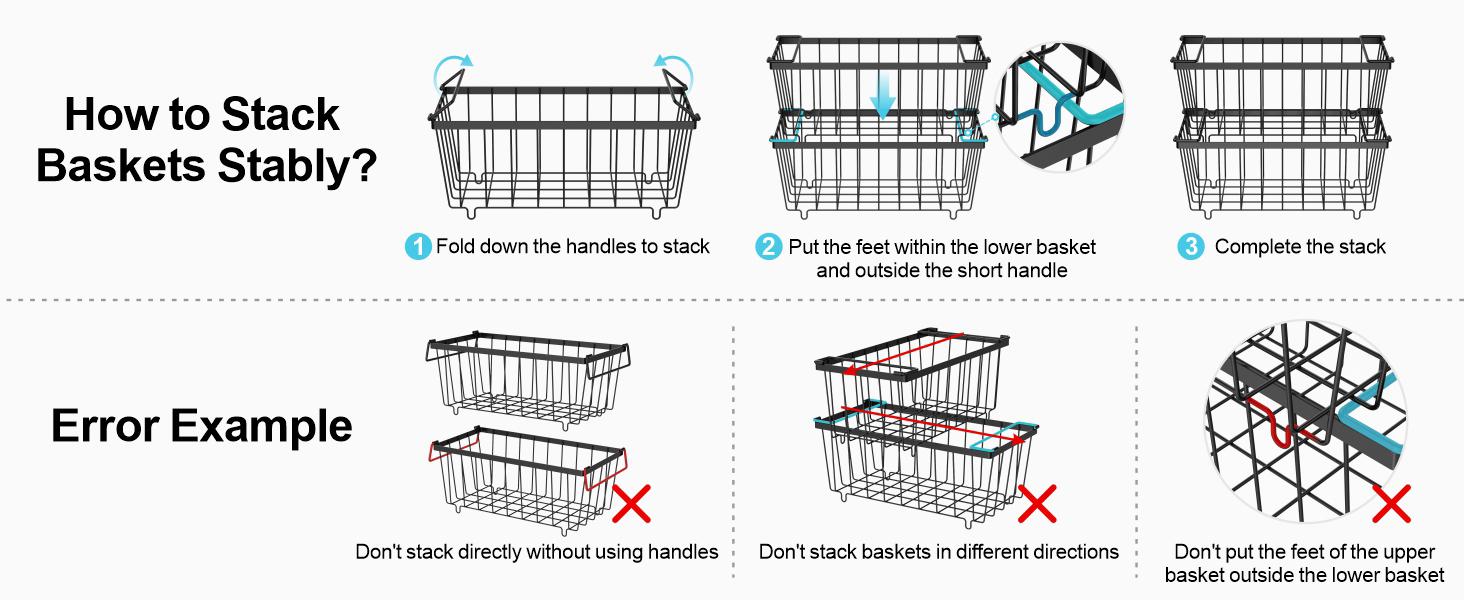 8 Pack Freezer Organizer Bins - Stackable Chest Freezer Organizer for 7 Cu.FT Deep Freezer Sort Frozen Meats, Deep Freezer Organizer Bins with Handle Easy to Get Food from Bottom, Rectangular Kitchen Containers for Utensils, Black