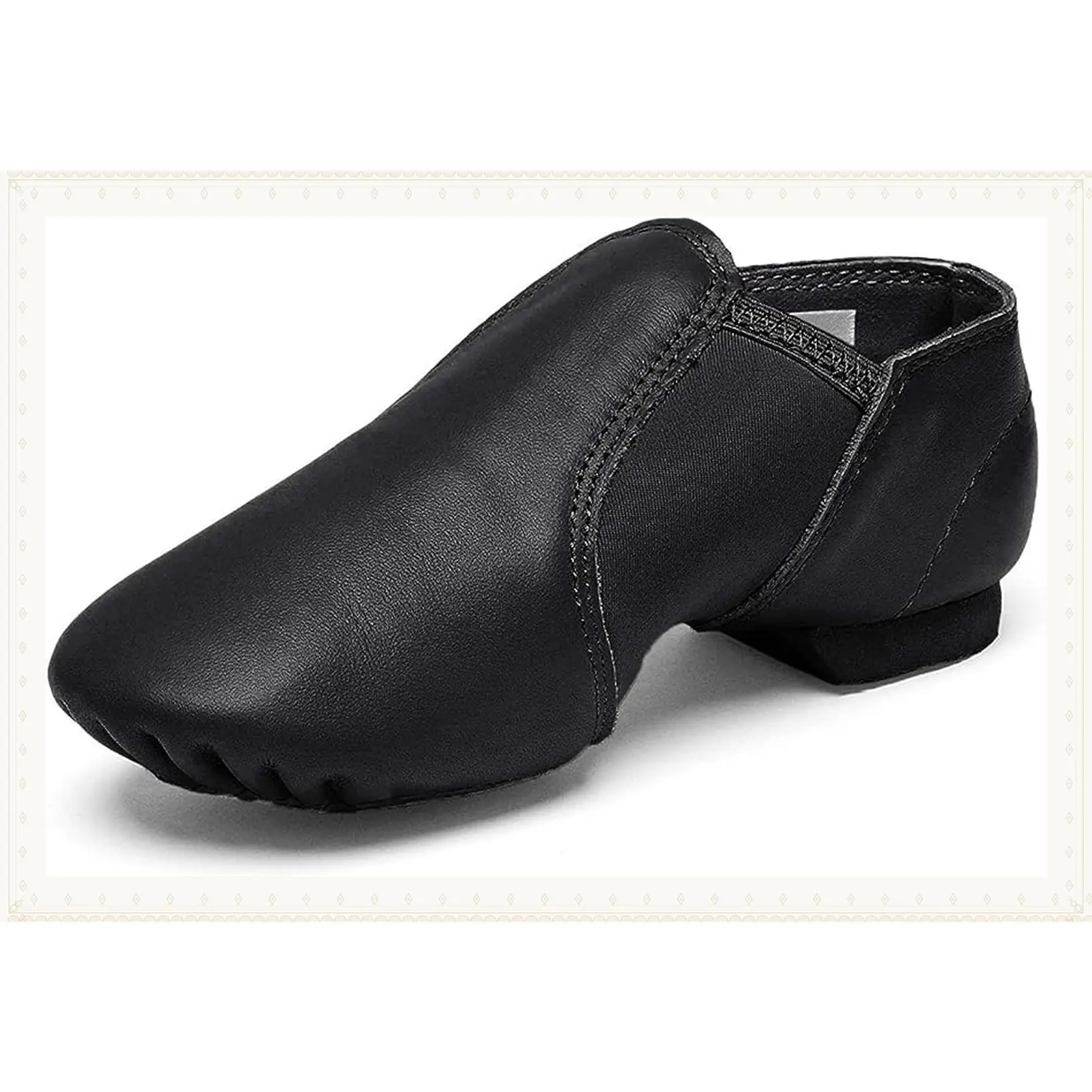 Jazz Shoes for Girls Leather Unisex Slip-On Dance | Genuine leather, Breathable comfort, Stretch arch support, Split sole, Flexible fit, Soft and durableGift
