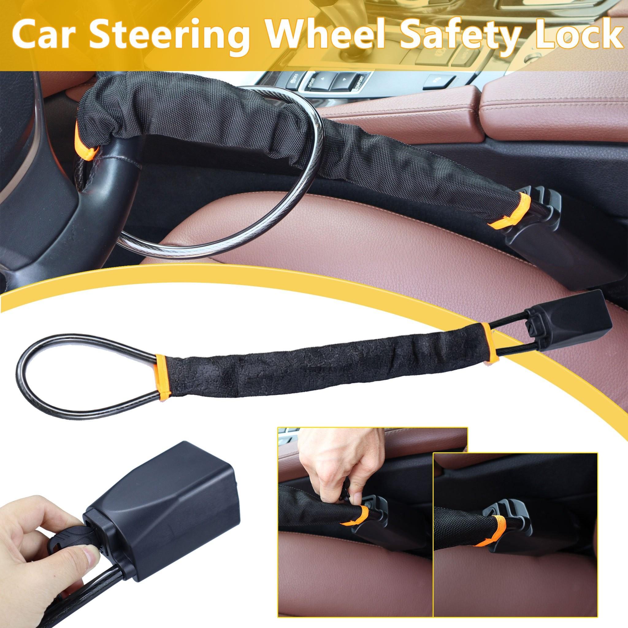 Car Steering Wheel Lock with Safety Buckle, Portable Easy Install Vehicle Security Accessory, Robust Anti-Theft Device for Most Models (includes 3 Keys) Car Steering Wheel Lock with Safety Buckle, Portable Easy Install Vehicle Security Accessory, Robust Anti-Theft Device for Most Models (includes 3 Keys)