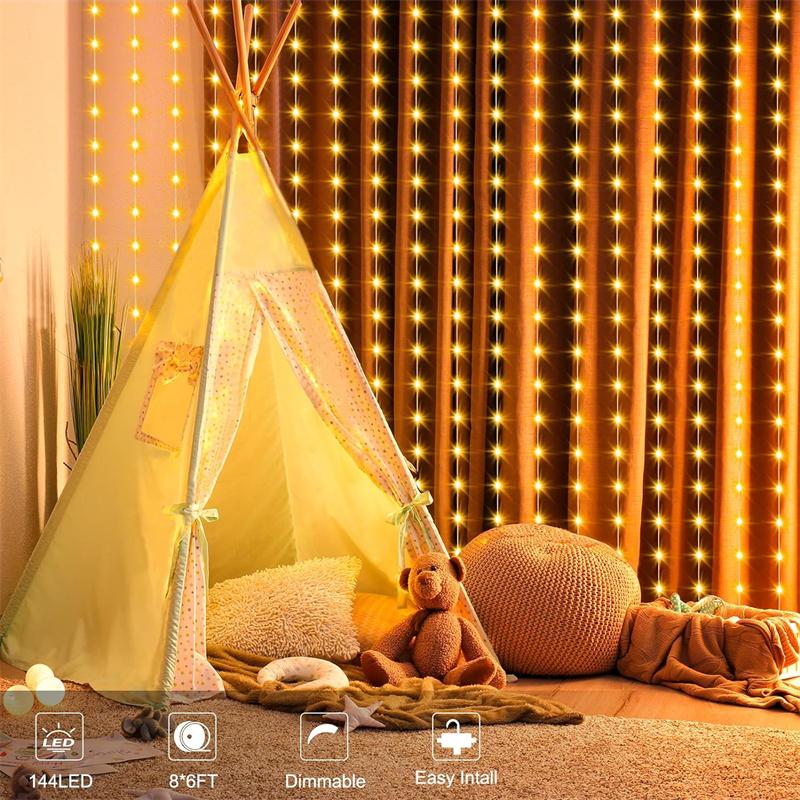 LED Curtain Light String, USB Powered LED Curtain Light String, Decorative Interior LED Lights String For Wedding Bedroom Living Room, Adjustable Led Lights