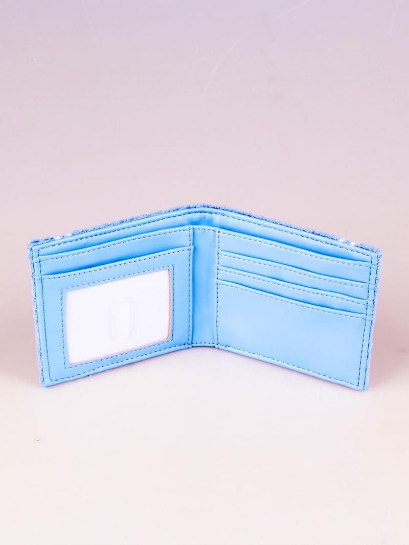 Blue Towel Cloth High-Quality Men's Two-Fold Wallet, Fashion Personalized Card Holder, ID Window, Stylish and Durable