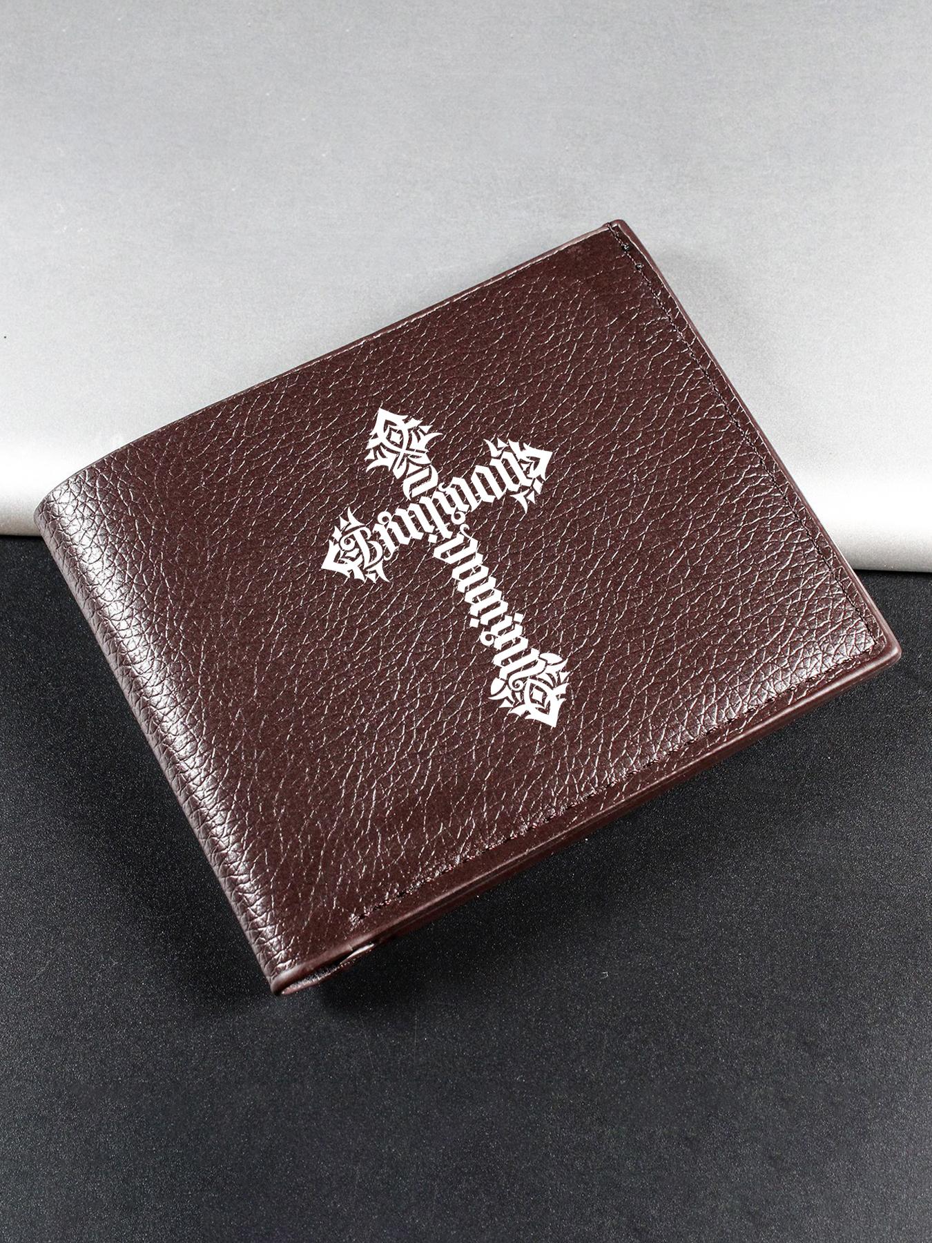 Christian Gothic Cross Men's Wallet, Large Capacity, Multiple Card Slots, Perfect Gift for Spring, Anniversary, Valentine's Day, Travel Essential