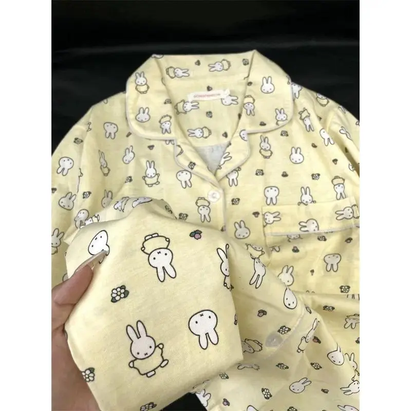 Miffy Cute Cartoon Sweet Soft Bunny Head Loungewear for Women Long Sleeve Long Pants Spring/Autumn Homewear Soft Youthful Style