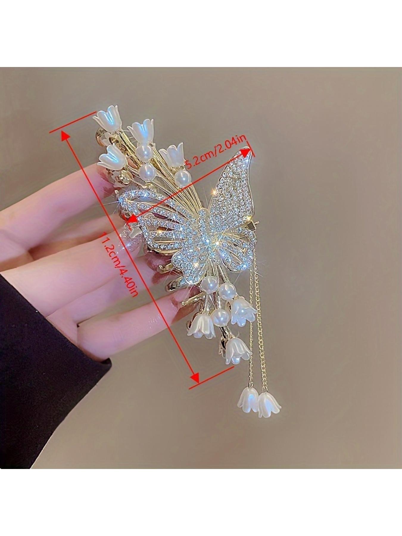 Vintage Hanfu Tassel Hair Clip Chinese Style Butterfly Hairpin Retro Headpiece for Women