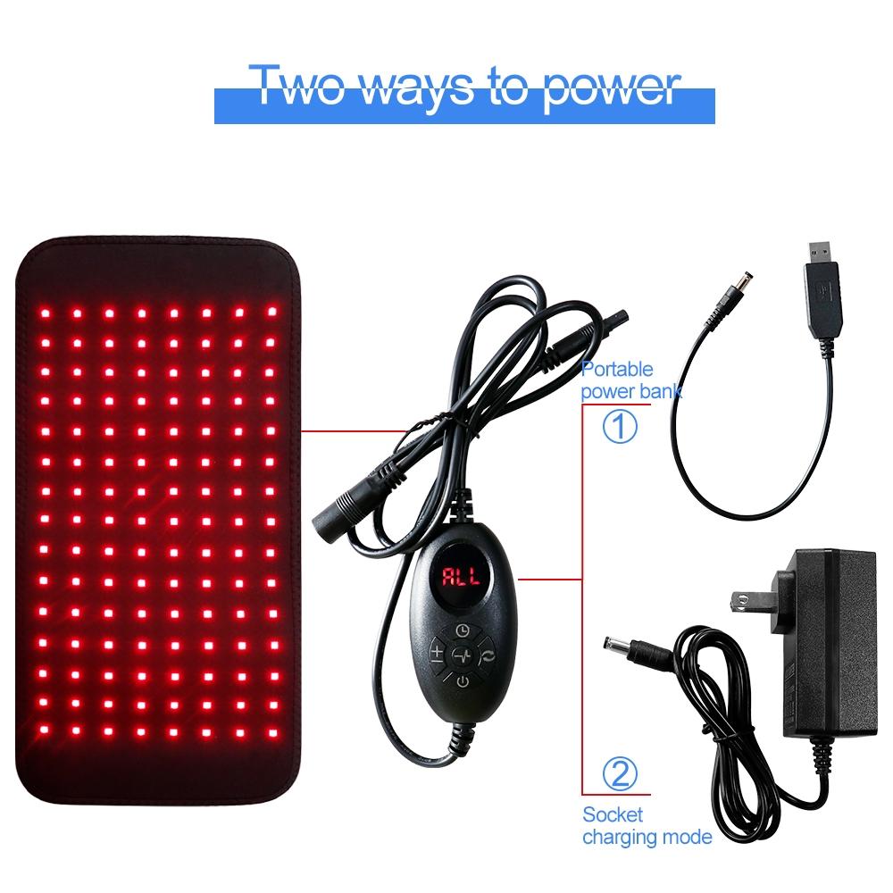 120 LEDs Red Light Infrared Therapy Belt 850nm 660nm Back Legs Arms Burn Fat Wrap Slimming Machine Waist Heat Pad Warming Uterus Stomach 5 Brightness Levels Home Physiotherapy