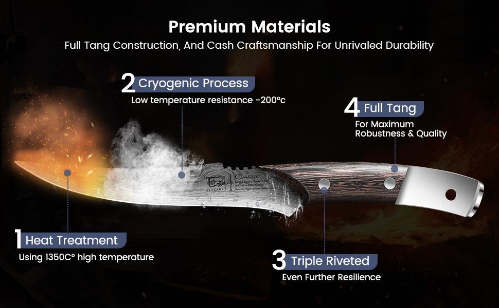 【TikTokShopSpringGlowUp】 SYOKAMI Boning Knife for Meat Cutting, 6.7 Inch Japanese Style Fillet Knife with Wood Handle, High Carbon Razor Sharp Flexible Blade Deboning Knife, Damascus Pattern Full Tang Design Ideal for Gift, Mother's Day Gift