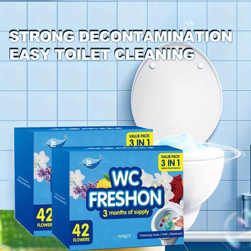 6-Pack Toilet Bowl Cleaning Gel, 6 scents, long-lasting fragrance, flower-shaped bathroom freshener, keeps toilets fresh and clean, suitable for all types of toilets (lasts over a year)