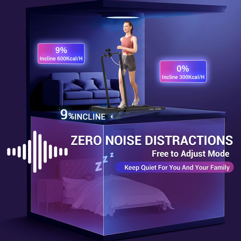 8.7MPH LICHICO Treadmill with 4-Level Incline, Flat/Incline Modes, Remote Control, Quiet Motor, Stable 2-in-1 Running Machine for Home & Office Fitness 8.7MPH LICHICO Treadmill with 4-Level Incline, Flat/Incline Modes, Remote Control, Quiet Motor, Stable 2-in-1 Running Machine for Home & Office Fitness