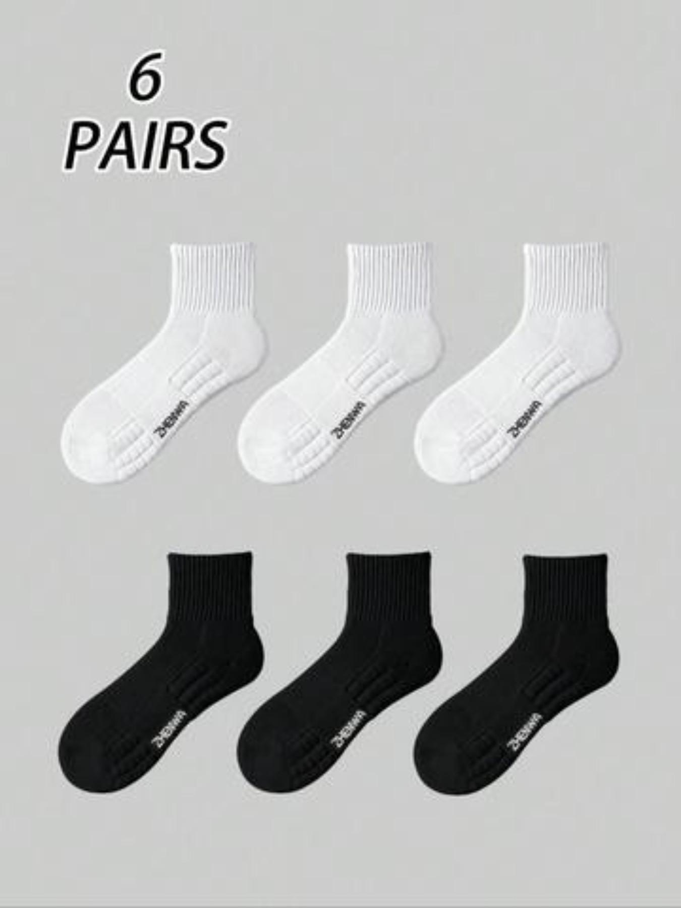 Men's Thick Towel Bottom Sports Socks, Moisture-Wicking, Comfortable, Versatile, Suitable for Tennis, Badminton, Running, Basketball, Fall Season