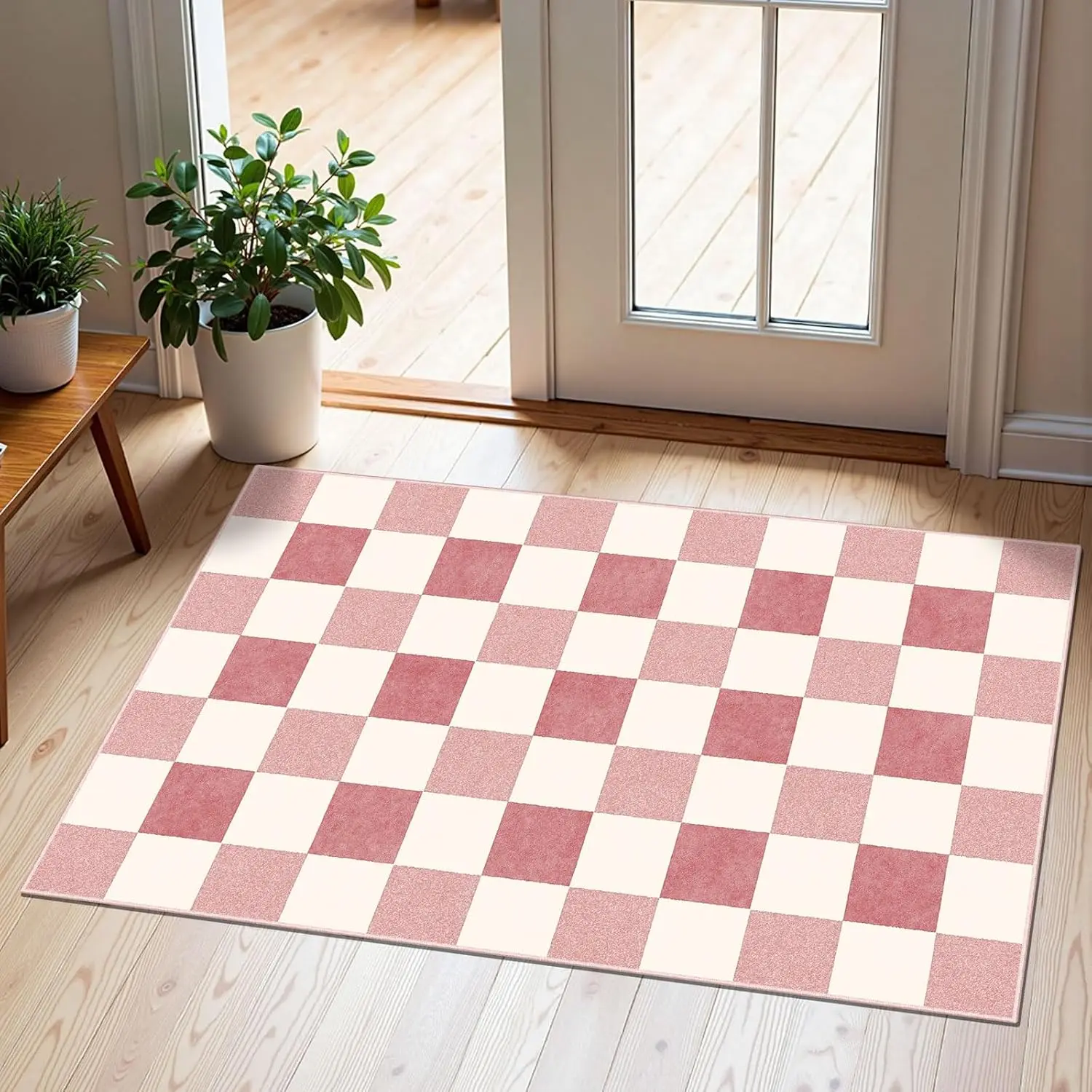 Checkered - Pink / White