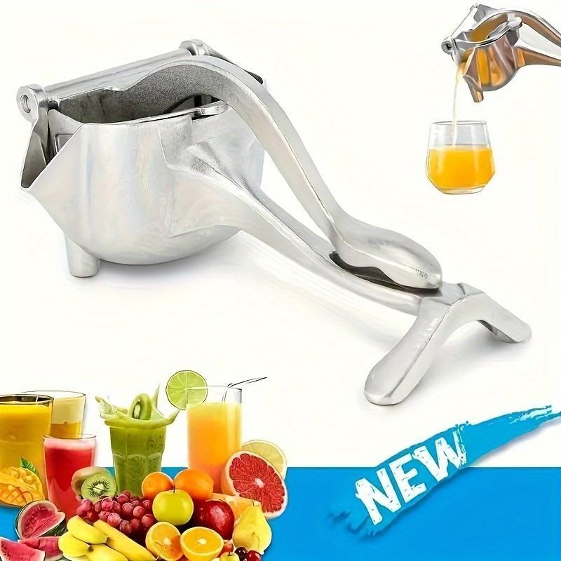 Large Stainless Steel Manual Citrus Juicer, Multi-Functional Hand Press for Lemon, Pomegranate, Ideal for Home Kitchen, Party, Bar