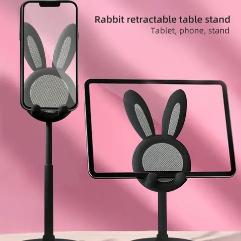 Cute Rabbit Design Phone Holder, Adjustable Desktop Phone Stand, Portable Phone Holder for Home Office, Compatible with All Phones & Tablets, Computer