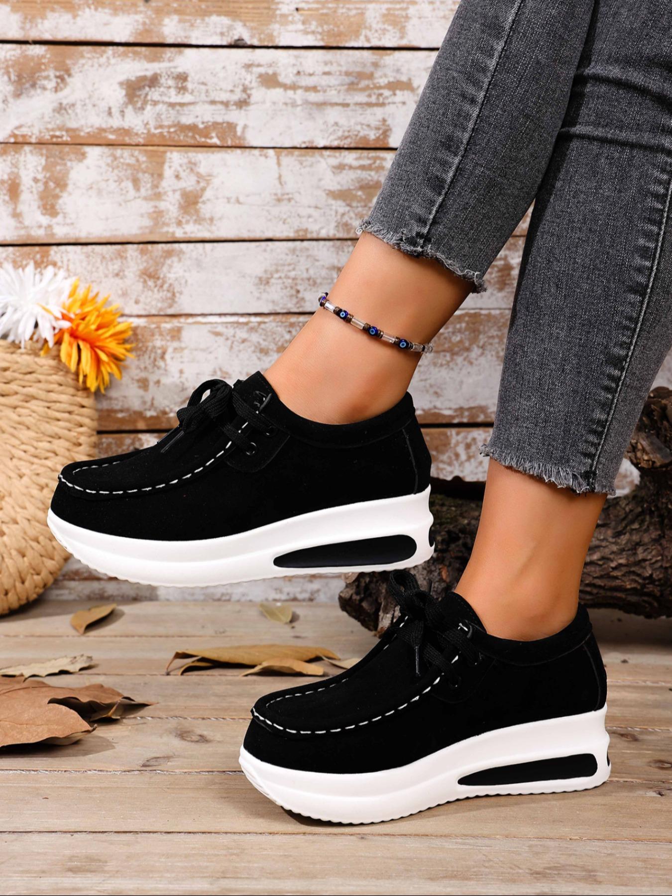 New Lace-Up Thick Sole Casual Athletic Shoes, Sneaker, Trainer, Sports Shoes, Comfortable Versatile Design, Eye-Catching Style, Perfect for Daily Wear & Outdoor Activities, Walking Shoes, Footwear