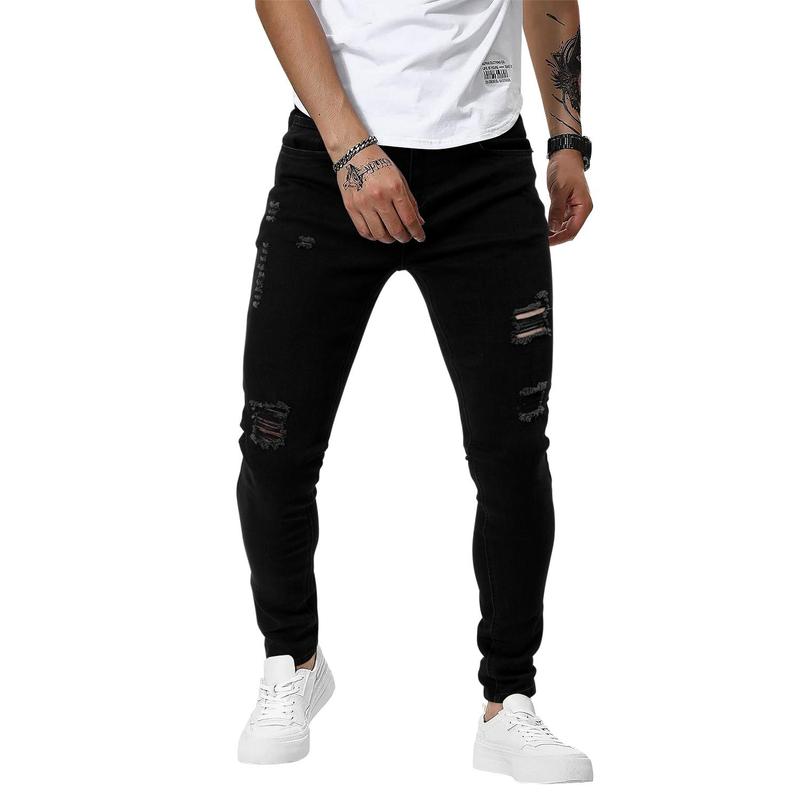 TUREFACE Mens Jeans Slim Fit Skinny Denim Stretch Tapered Jean Pants