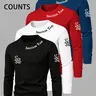 Men's 4-Piece Casual Fashion Long Sleeve Loungewear Set, Pajama, Letter Print, Soft and Comfortable Top for Spring & Autumn Wear