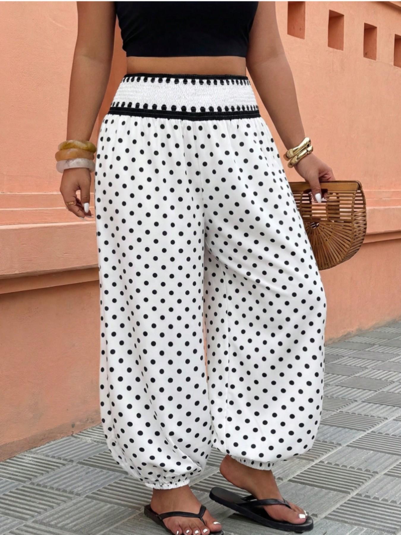 Women's High-Waisted Lantern Pants, Fashion Elastic Cuffed Long Pants for Holiday, Floral Print, Comfortable and Stylish Summer Wear, Casual Trousers, Ladies Bottoms, Womenswear