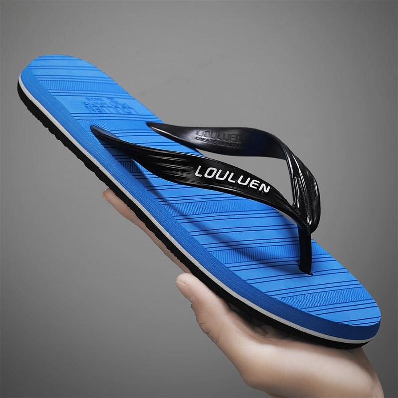 Men's Flip-Flops with Unique Texture, Comfortable Beach Sandals, Soft Non-Slip House Slippers, Lightweight for Home, Bathroom, Beach