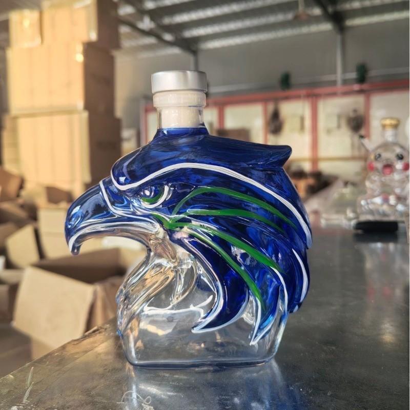 Hand-Painted Seagull Team Maker's Mark Whiskey Bottle, 350ML Glass Cup, Collectible Wine Bottle, New Arrival, Perfect for Collection