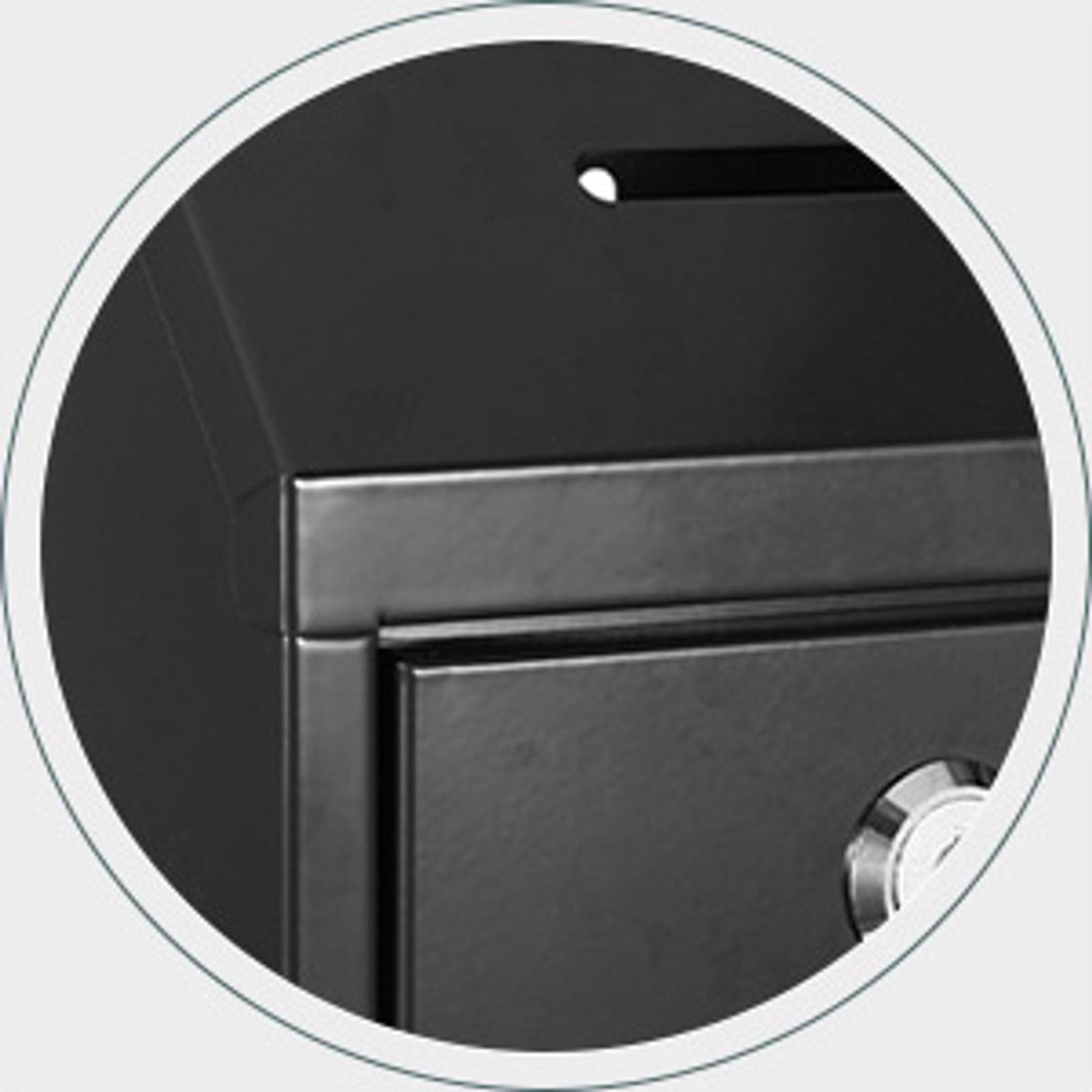 Metal Lockable Donation Cash Box - Money Safe for Cash, Security Lock Box with Key Lock, Confidential Money Drop Container, 1x Black Mailbox with Nail-Hook Installation, Pre-Punched Holes, Wall-Mounted, for Friends, Neighbors (10.24x5.71x2.95in), Wall Mou